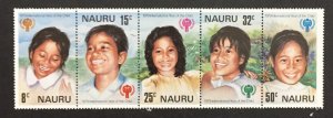 Nauru 1979 #205a Strip of 5, International Year of the Child, MNH.