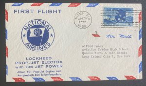 1959 Miami FL USA First Flight Airmail Cover FFC To Long Island Lockheed Prop Je