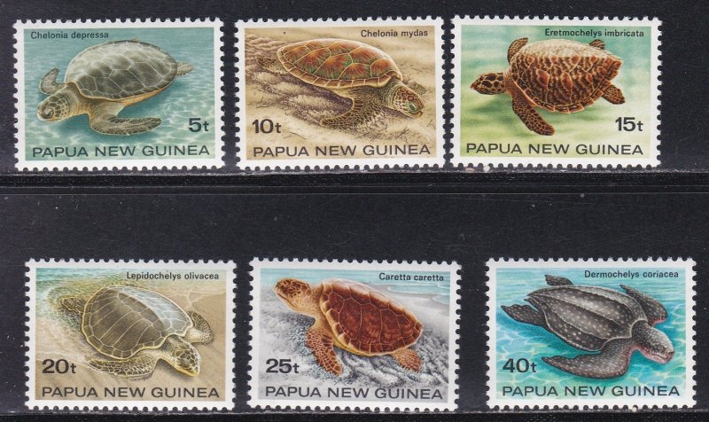 Papua New Guinea # 592-597, Sea Turtles, Mint NH, 1/2 Cat.