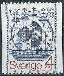 Sweden 1276 (used, SON posthorn cancel) 4k tapestry of ship (1979)