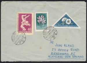 HUNGARY 1958 cover Budapest to New Zealand.................................A6138