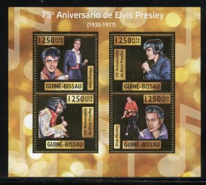 GUINEA-BISSAU 75th BIRTH ANNIVERSARY OF ELVIS PRESLEY GOLD  FOIL SHEET MINT NH