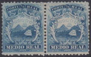 COSTA RICA 1863 COAT OF ARMS Sc 1a PAIR HIGNED MINT €50.00