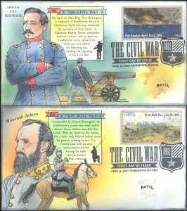 #4522-23 Civil War - 1861 Bevil FDC Set