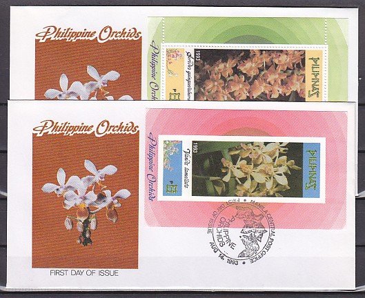 Philippines, Scott cat. 2246-2247. Orchids s/sheets. 2 First day covers. ^