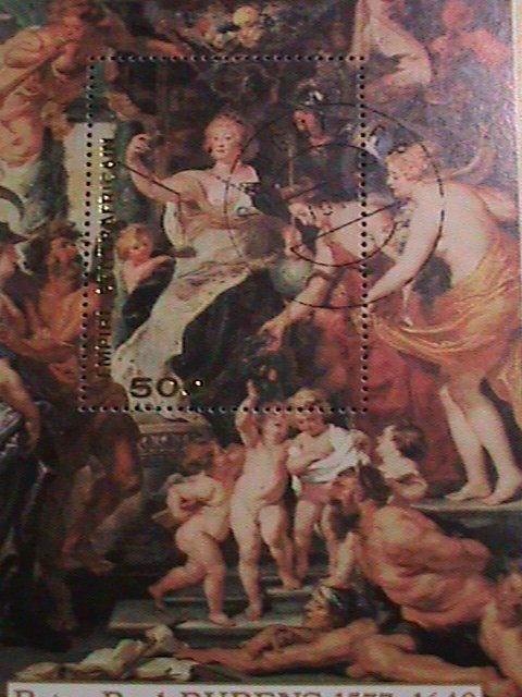 ​CENTRAL AFRICA1978-SC#322 FAMOUS PAINTING-HOLLY FAMILY BY PETER PAUL RUBENS S/S