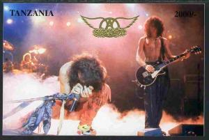 Tanzania 1996 Aerosmith #1 imperf deluxe m/sheet 2,000s v...