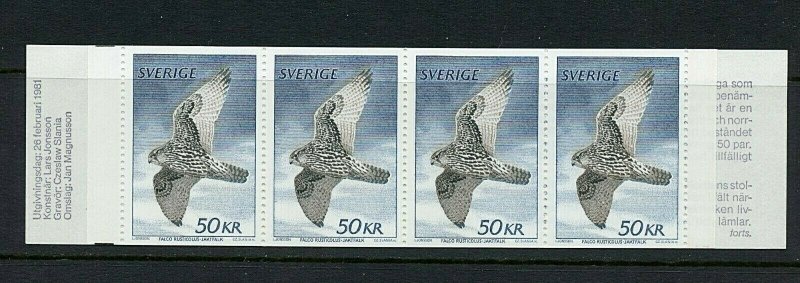 Sweden #1351 (SW466) complete 1981 Gyrfalcon booklets, M, NH, VF, CV$125.00