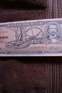 CUBA-1960.CHE SIGNED.BANCO NACIONAL.10 PESOS.DE CESPEDES.J789736A.UNCIR.