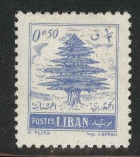 LEBANON Scott 308 MH* 1957 p13x13.5 cedar