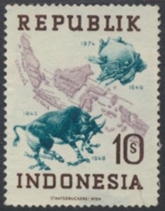 Indonesia  Sc# 66 no gum no cancel small perf thin  see details  / scans 