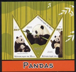 MALI - 2015 - Pandas - Perf 3v Sheet - MNH-Private Issue