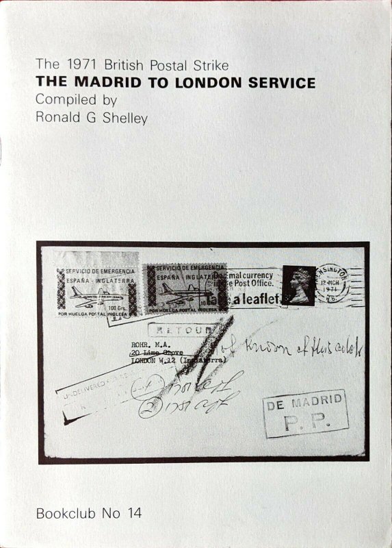 1971 British Postal Strike MADRID to LONDON Servicio de Emergencia España Spain