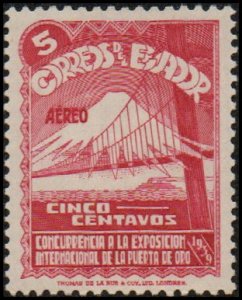 Ecuador C74 - Mint-H - 5c Golden Gate Bridge / Volcanic Peak (1939) (cv $0.40)