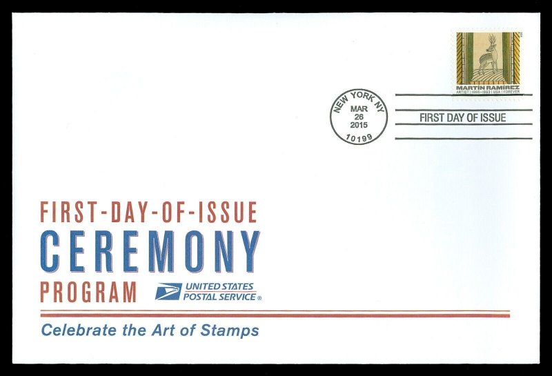 Scott 4971 Forever Martin Ramirez First Day Cover with Ceremony Program Insert