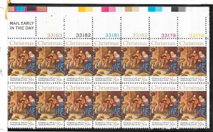 US#1444 8c  Christmas 1971 Plate block of 14 + Mail Early tab (MNH) CV $2.30