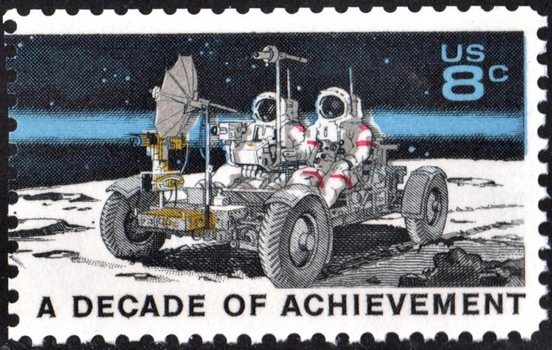 SC#1435 8¢ Space Achievements: Lunar Rover and Astronauts Single (1971) MNH