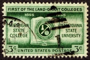 1955, US 3c, Land Grant Colleges, Used, Sc 1065