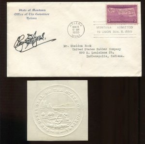 Roy E. Ayers Montana  Governor Signed Cover LV6261