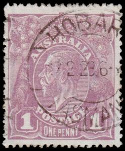 Australia Scott 22a, Red Violet, Die I, Perf. 14 (1914) Used F-VF M