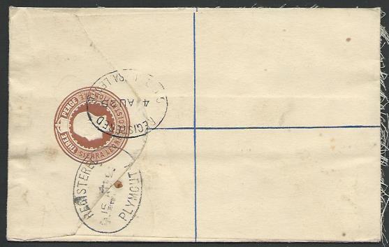 SIERRA LEONE 1925 GV 3d reg envelope uprated used to UK....................56988