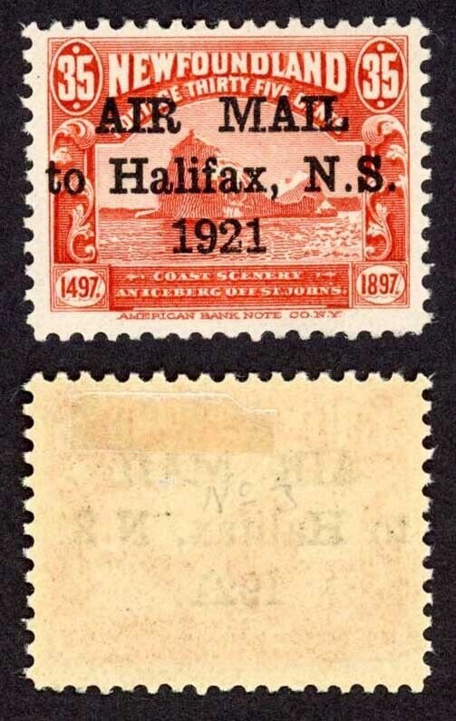 Newfoundland SG148a Halifax Airmail (2.75mm) Fresh Colour M/M Cat 130 pounds