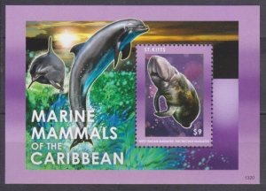 2014 St Kitts 1396/B140 Marine fauna - Whales 8,00 €