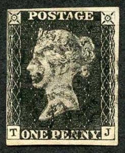 Penny Black (TJ) Plate 3 Four Margins (just)