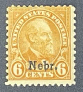 Scott 675 Nebraska Overprint  MH 6 cent