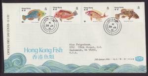 Hong Kong 369-372 Fish Typed FDC