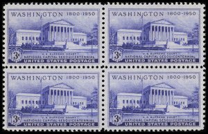 US Sc 991 VF/MNH BLOCK - 1950 3¢ Washington Sesq. - FRESH!