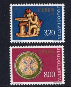 Yugoslavia   #1289-1290  1976  MNH  Europa  KIng Matthias   14th cent bowl