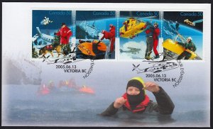 SEARCH and RESCUE, DOG, HELICOPTER, SHIP = Official FDC Canada 2005 #2111i