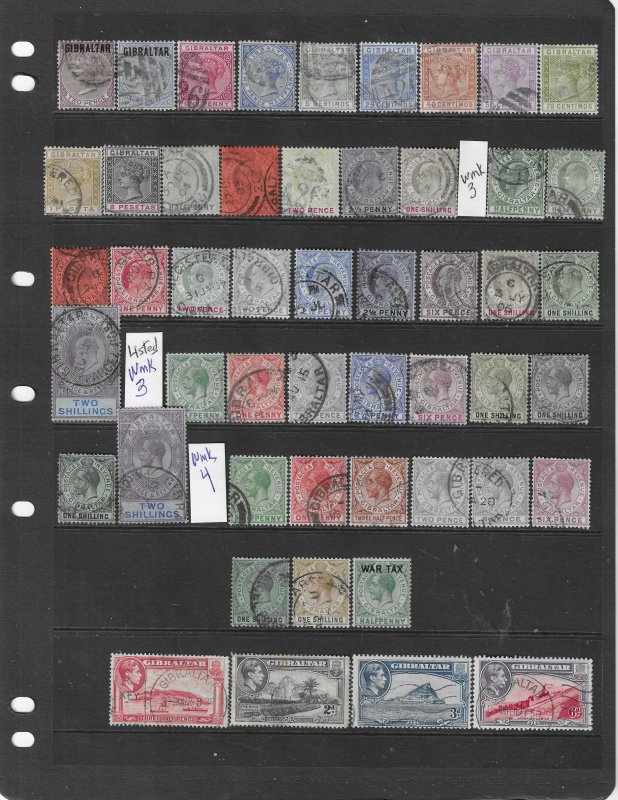 GIBRALTAR SMALL QUALITY COLLECTION (50 STAMPS) SCOTT #3-84- USED