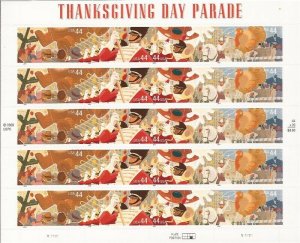 US Stamp - 2009 Thanksgiving Day Parade - 20 Stamp Sheet #4417-20