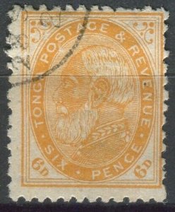 Tonga 1892 SG9 6d King George I #1 FU