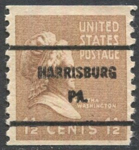 US Sc 840 Used 1-1/2c Prexy Coil, HARRISBURG / PA. Precancel VF, 840-61