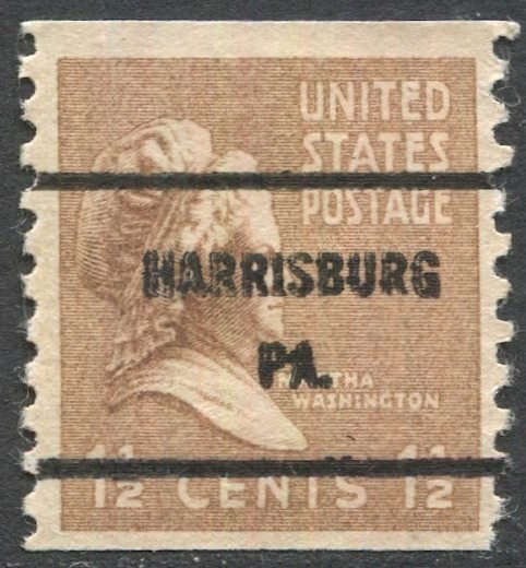 US Sc 840 Used 1-1/2c Prexy Coil, HARRISBURG / PA. Precancel VF, 840-61