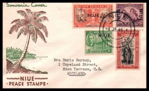 Niue 90-93 Peace Issue Typed FDC