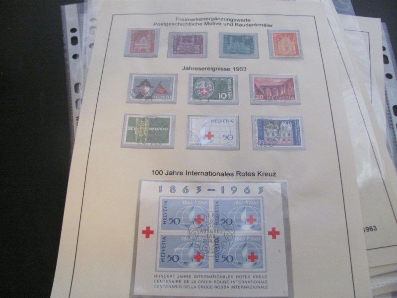 SWITZERLAND USED STAMPS & COVERS COLL. ON PAGES 1930-2005 $2K-$3K CAT. XF (191)