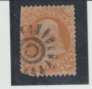 US Scott #71 Used. Beautiful Cogwheel CXL cancel with flaws Catalog $190.00