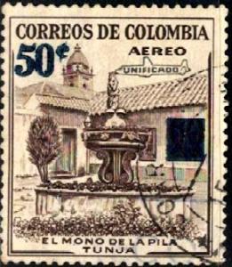 Mono Fountain, Colombia stamp SC#C321 used