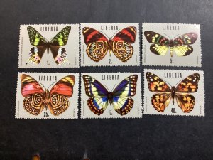 ICOLLECTZONE Liberia 683-688 Butterflies XF NH (1)