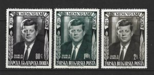 BULGARIA Zarska Bulgarska Posta Mint NH J F Kennedy Memorial Set