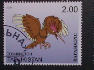 ​TAJIKISTAN -2000 LOVELY FAMPOUS POKEMON CTO FANCY POSTAL CANCEL VERY FINE