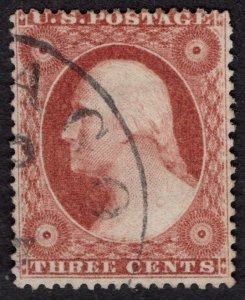 US #25 Fine, Used. Black town cancellation.