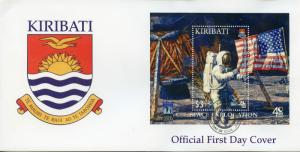 Kiribati Space Stamps 2009 FDC Space Exploration 40th Anniv Moon Landing 1v M/S