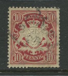 Bavaria -Scott 63 - Coat of Arms -1888 -  Used - Single 10pf Stamp