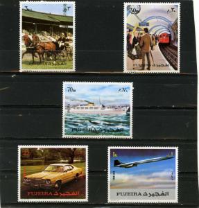 FUJEIRA 1973 TRANSPORTATION SET OF 5 STAMPS MNH