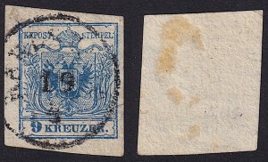 Austria - 1850 - Scott #5 - used - Type III - Coat of Arms